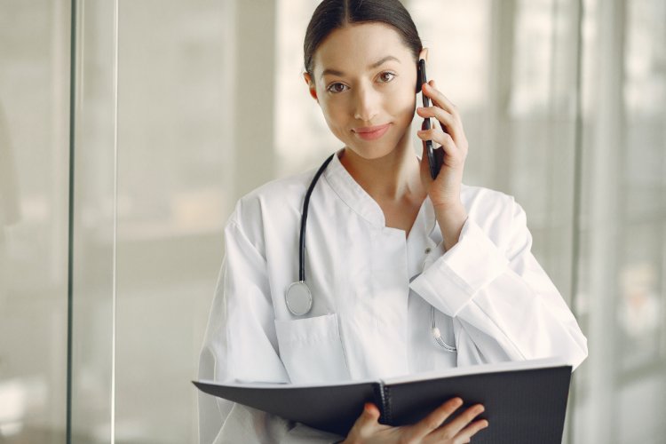 a doctor with smartphone