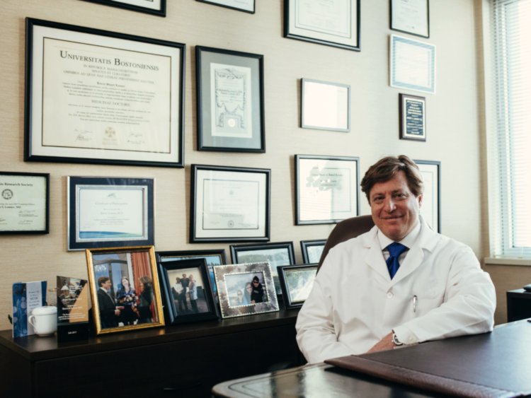 a doctor in his cabinet